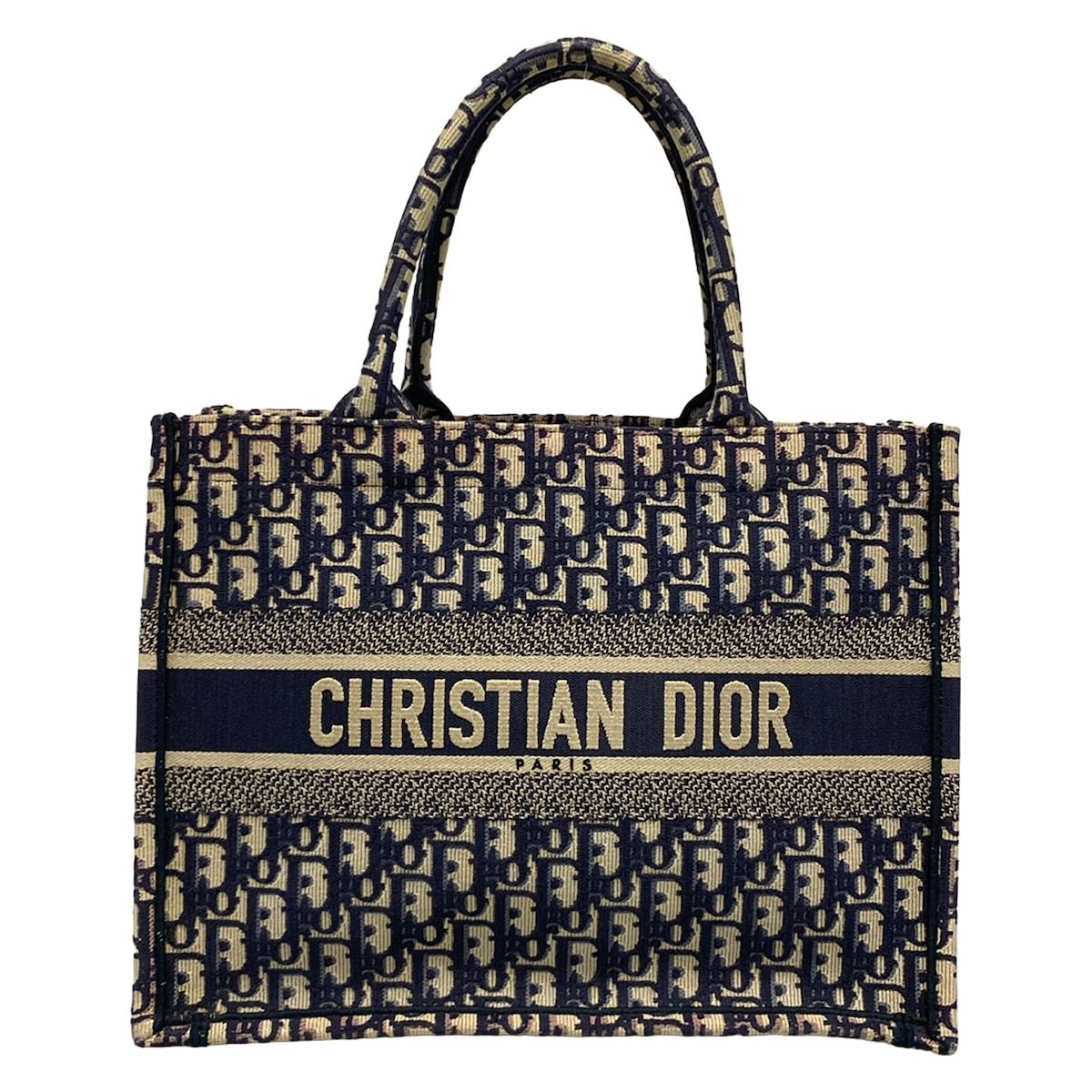 Dior Tote Book Vintage Small Ivory Navy