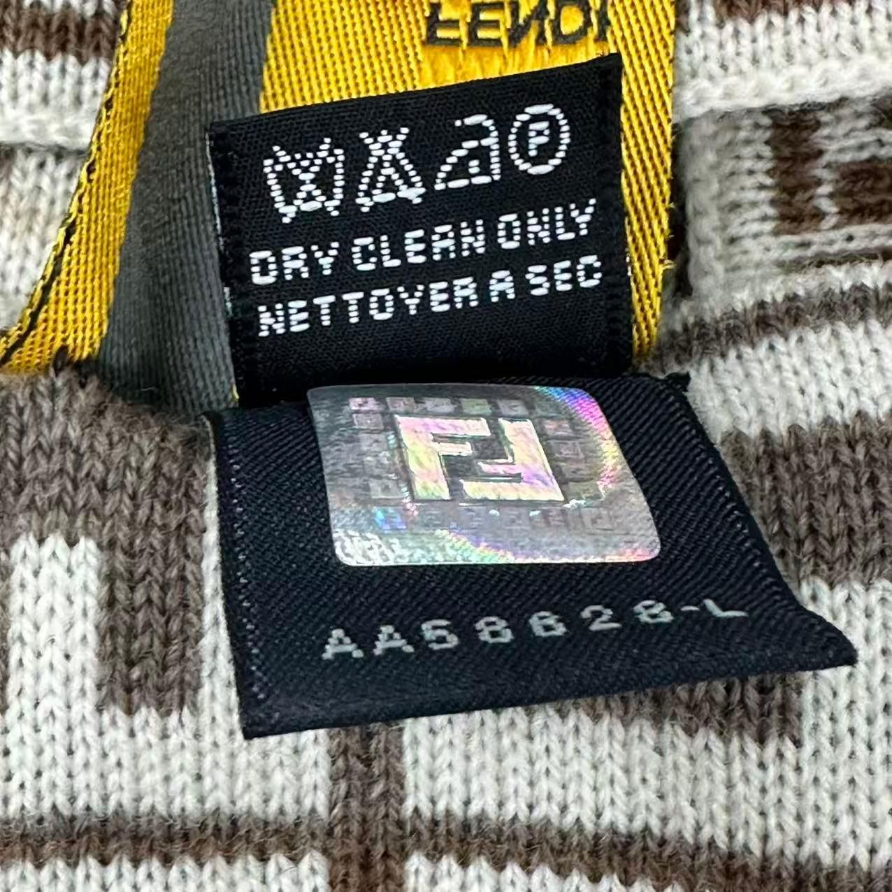 Fendi Zucca Pattern FF Logo Scarf Shawl Beige — view 6