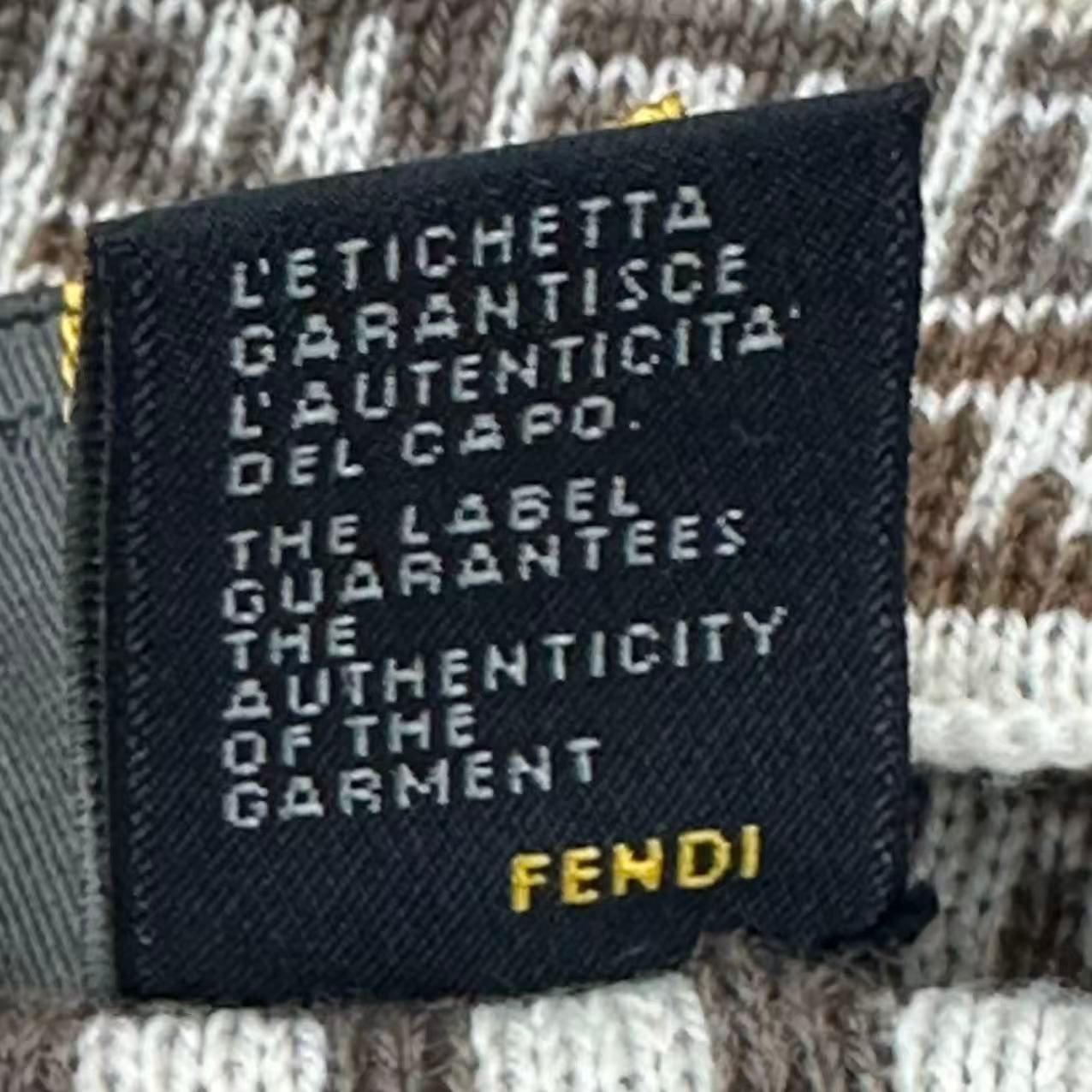 Fendi Zucca Pattern FF Logo Scarf Shawl Beige — view 7