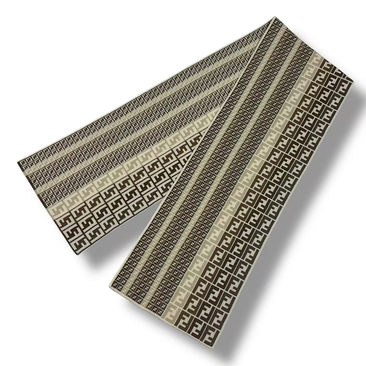 Fendi Zucca Pattern FF Logo Scarf Shawl Beige