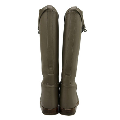 Hermes Long Boots 37.5 Jumping Gray Beige Kelly Buckle Silver Leather — view 6