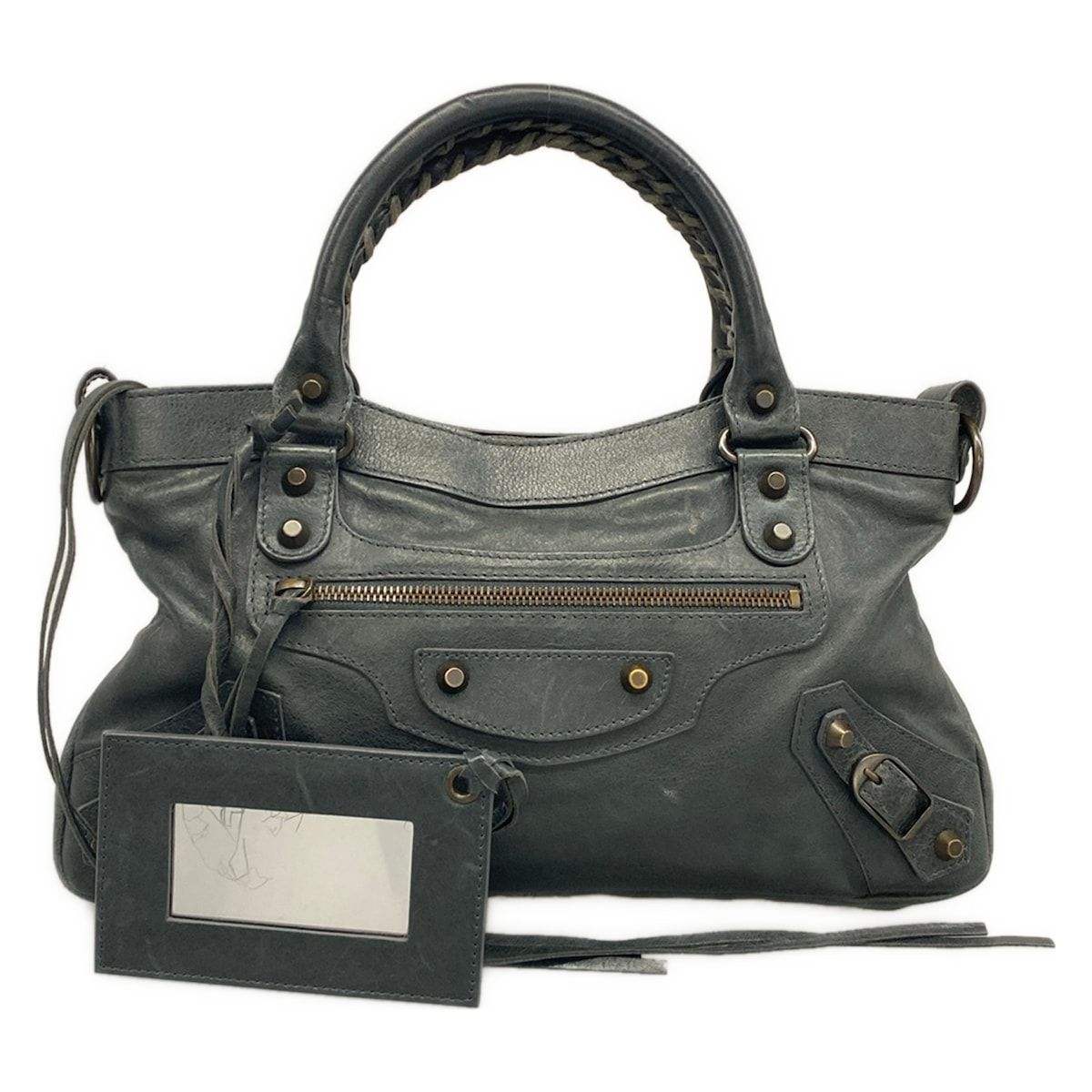 Balenciaga Handbag the Fast Dark Green Leather