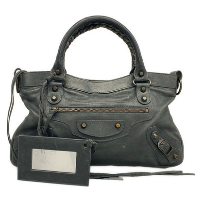 Balenciaga Handbag the Fast Dark Green Leather