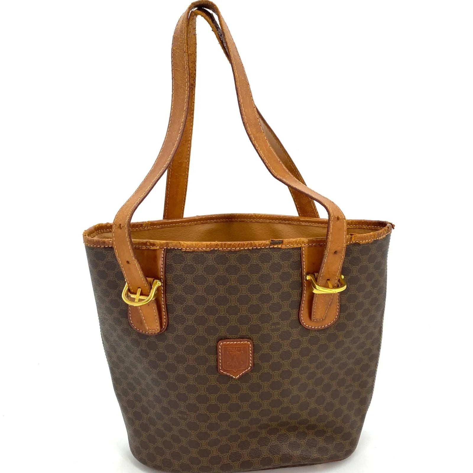 Celine Tote Macadam Brown Business Bucket