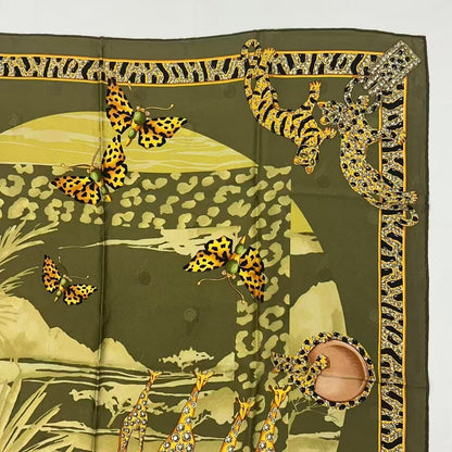 Cartier Scarf Silk Must de Cartier Animal Pattern Green — view 3
