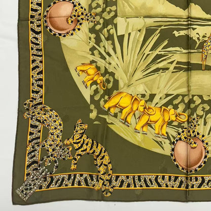 Cartier Scarf Silk Must de Cartier Animal Pattern Green — view 5