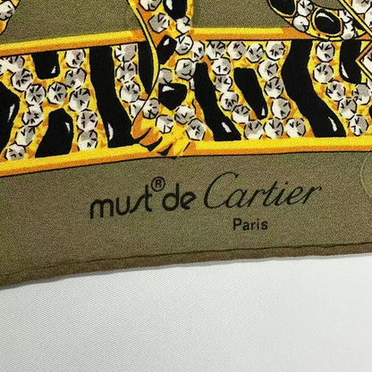 Cartier Scarf Silk Must de Cartier Animal Pattern Green — view 7