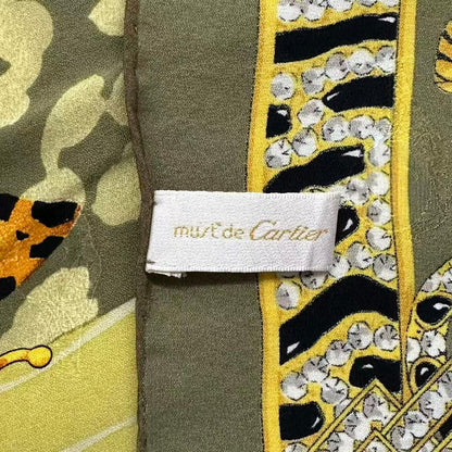 Cartier Scarf Silk Must de Cartier Animal Pattern Green — view 8