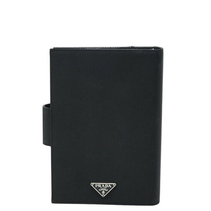 Prada Notebook Cover System Black Nylon Leather 1- Agenda