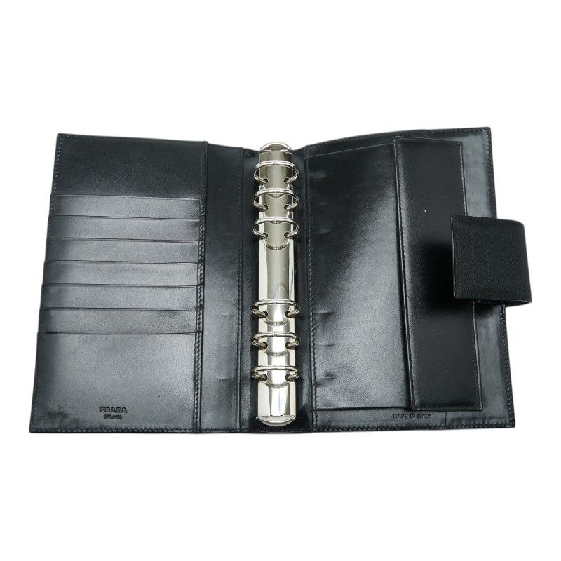 Prada Notebook Cover System Black Nylon Leather 1- Agenda — view 7