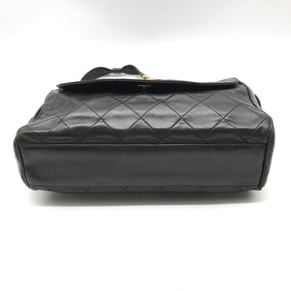 Chanel CC Logo Quilted Lambskin Leather Fringe Shoulder Bag Crossbody Black — view 4
