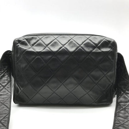 Chanel CC Logo Quilted Lambskin Leather Fringe Shoulder Bag Crossbody Black — view 3