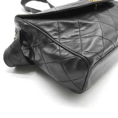 Chanel CC Logo Quilted Lambskin Leather Fringe Shoulder Bag Crossbody Black — view 5