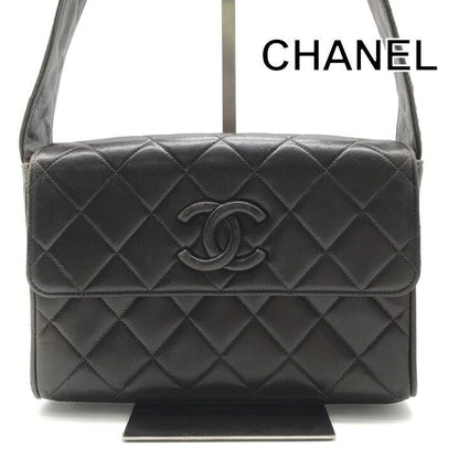 Chanel Quilted CC Logo Lambskin Leather Shoulder Bag Brown