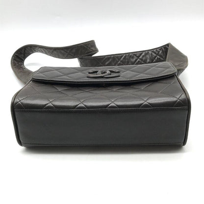 Chanel Quilted CC Logo Lambskin Leather Shoulder Bag Brown — view 4