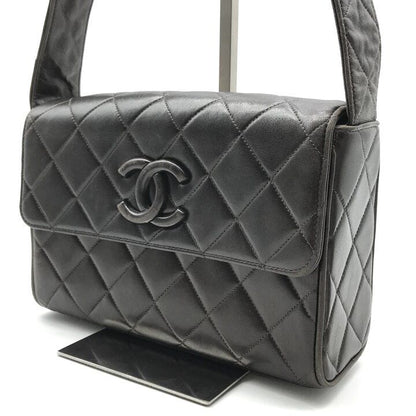 Chanel Quilted CC Logo Lambskin Leather Shoulder Bag Brown — view 2