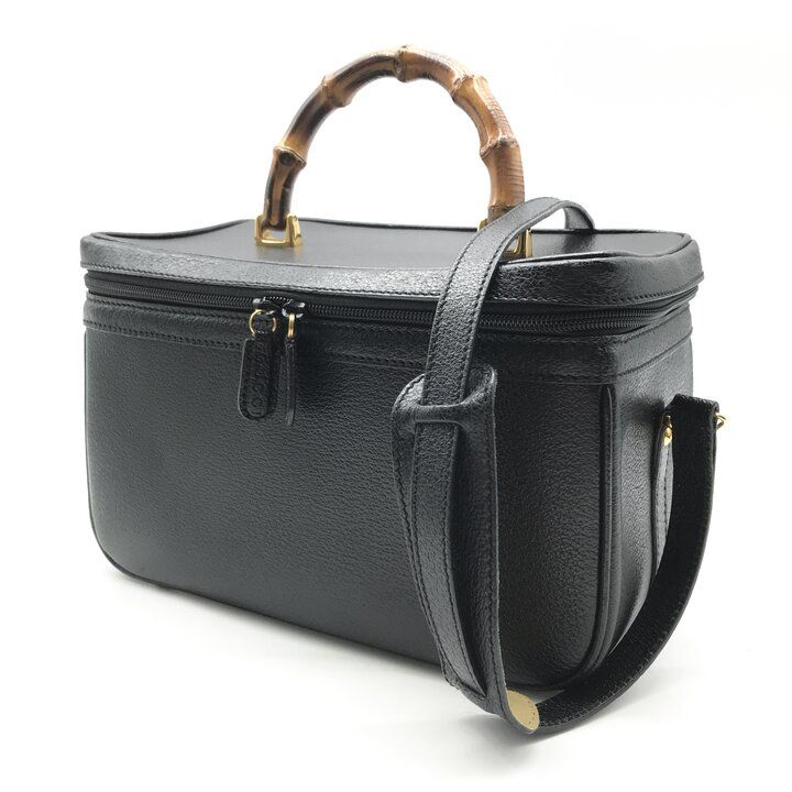 Gucci Bamboo Line Leather 2-Way Bag Vanity Black — view 2