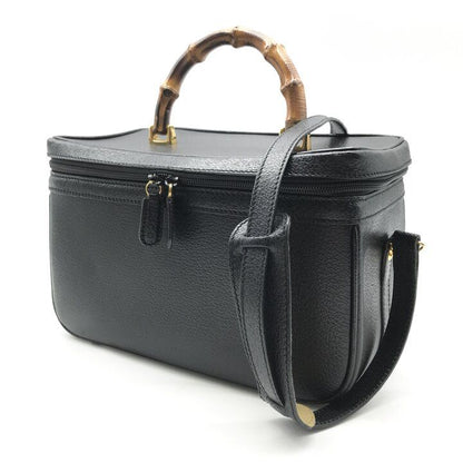 Gucci Bamboo Line Leather 2-Way Bag Vanity Black — view 2