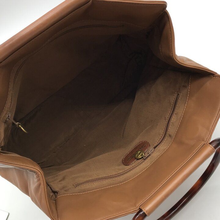 Chanel CC Logo Lambskin Leather Tortoiseshell Handle Hand Brown Shoulder — view 8