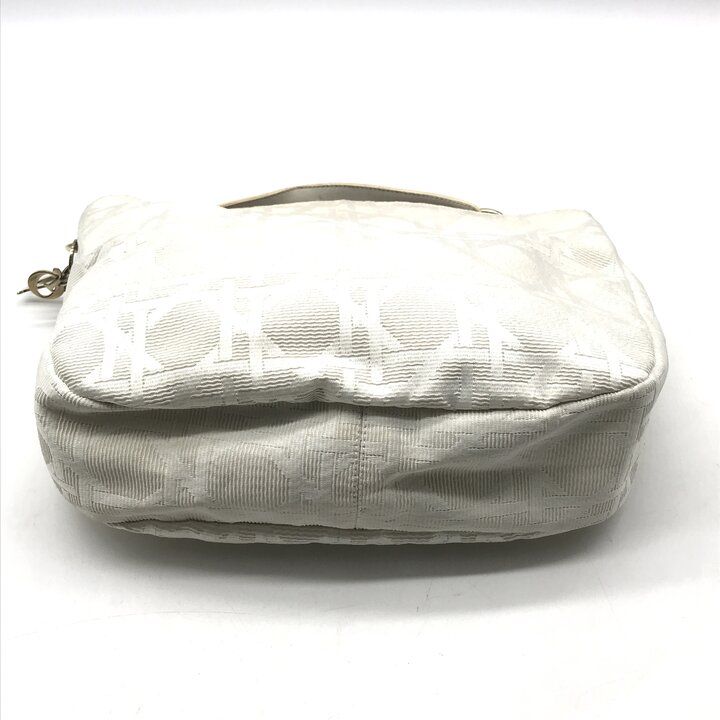 Dior Cannage Gold Canvas Chain Hand Tote White — view 4