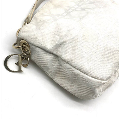 Dior Cannage Gold Canvas Chain Hand Tote White — view 5