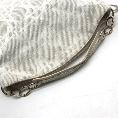 Dior Cannage Gold Canvas Chain Hand Tote White — view 7