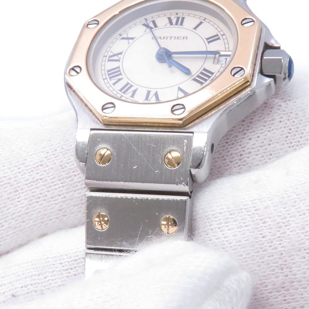 Cartier Santos Octagon SM Watch Ivory Dial Quartz — view 5