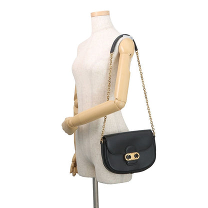 Celine Chain Shoulder Bag Maillon Triomphe Leather Black — view 4