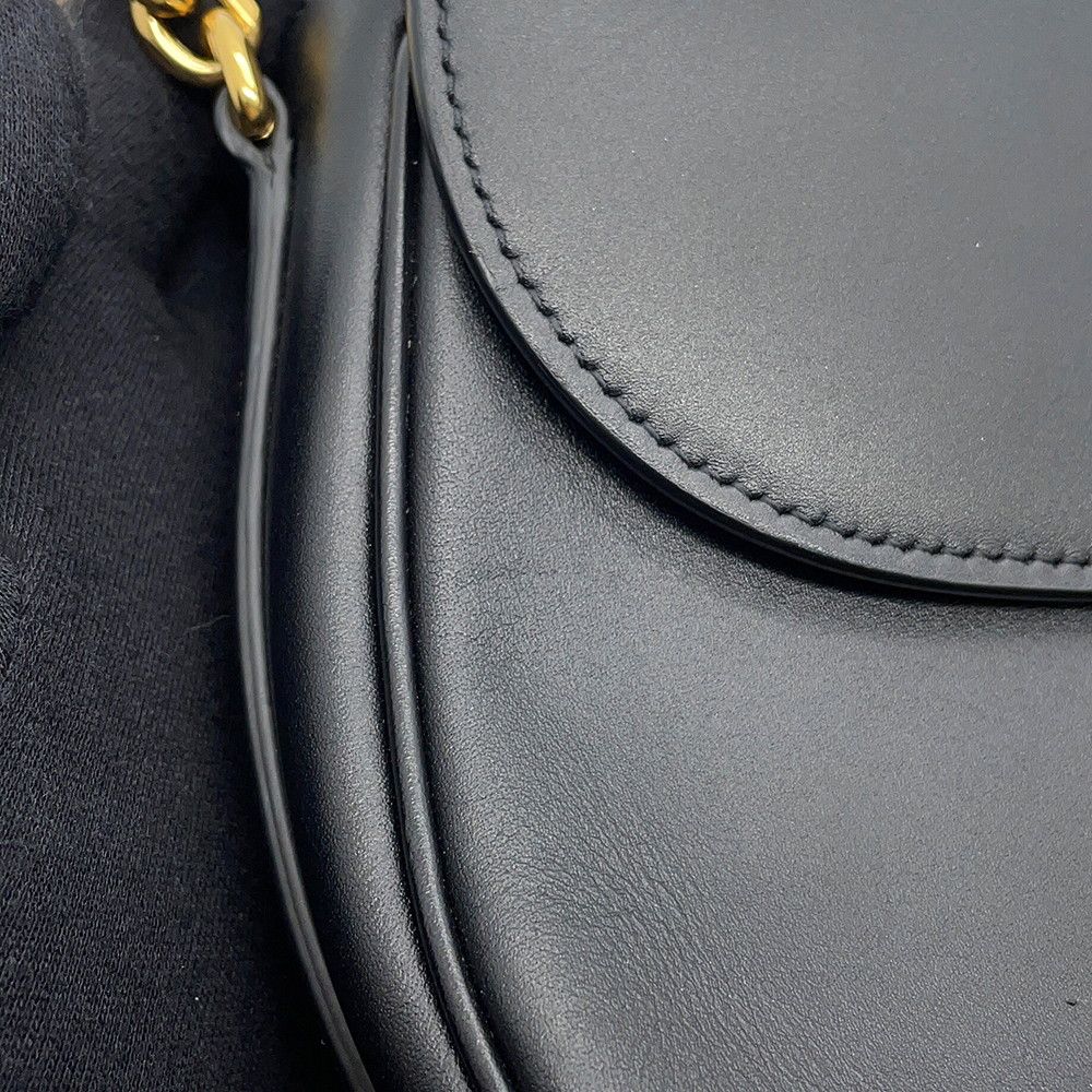Celine Chain Shoulder Bag Maillon Triomphe Leather Black — view 8