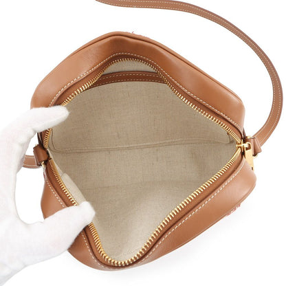Celine Shoulder Bag Triomphe Canvas Leather White — view 5