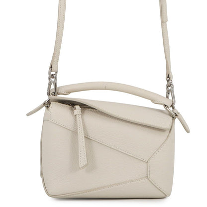 Loewe Puzzle Mini Calf Leather 2-Way Shoulder Bag White