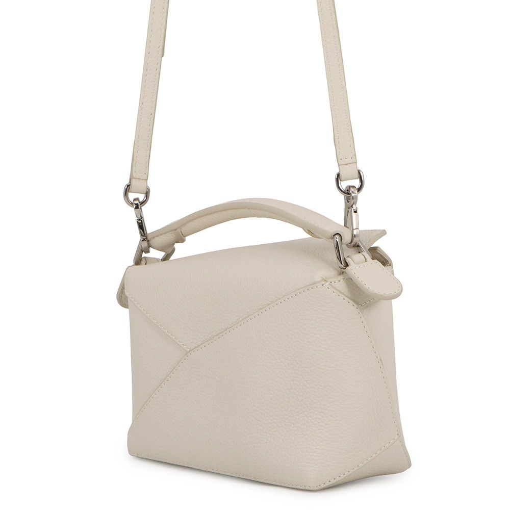 Loewe Puzzle Mini Calf Leather 2-Way Shoulder Bag White — view 2
