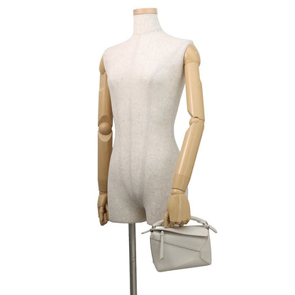 Loewe Puzzle Mini Calf Leather 2-Way Shoulder Bag White — view 4