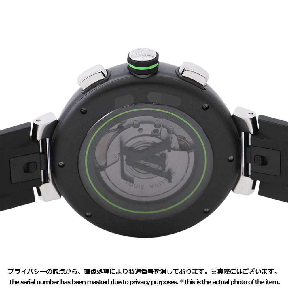Louis Vuitton Tambour Chronograph Damier Graphite Lace Watch Black Dial — view 3