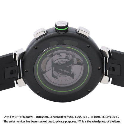 Louis Vuitton Tambour Chronograph Damier Graphite Lace Watch Black Dial — view 3