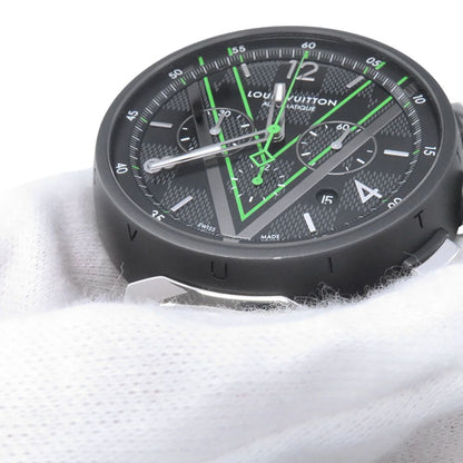 Louis Vuitton Tambour Chronograph Damier Graphite Lace Watch Black Dial — view 5