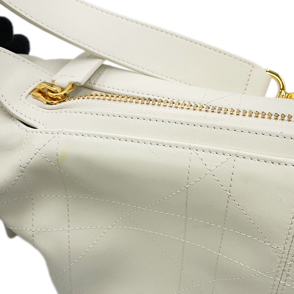 Dior Shoulder Bag Flat Macro Cannage D-journey Small White — view 9