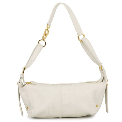 Dior Shoulder Bag Flat Macro Cannage D-journey Small White