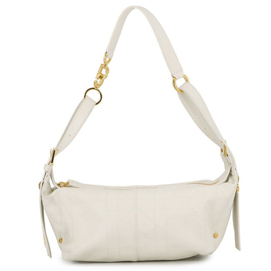 Dior Shoulder Bag Flat Macro Cannage D-journey Small White