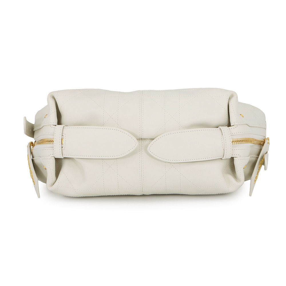 Dior Shoulder Bag Flat Macro Cannage D-journey Small White — view 3