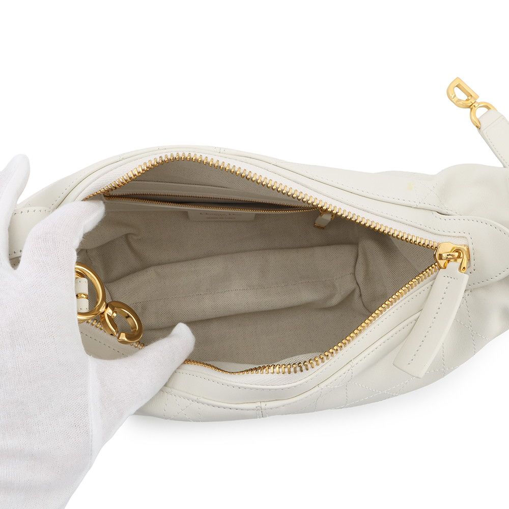Dior Shoulder Bag Flat Macro Cannage D-journey Small White — view 5