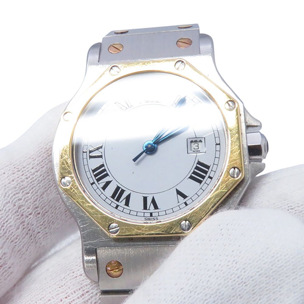 Cartier Santos Octagon LM Watch White Dial Quartz — view 4