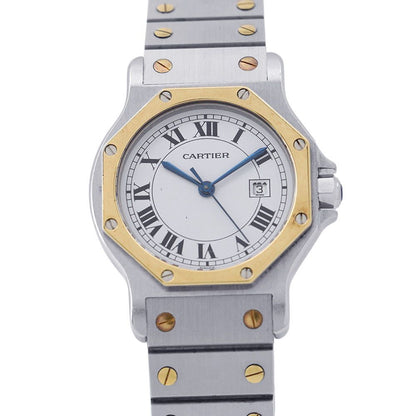 Cartier Santos Octagon LM Watch White Dial Quartz