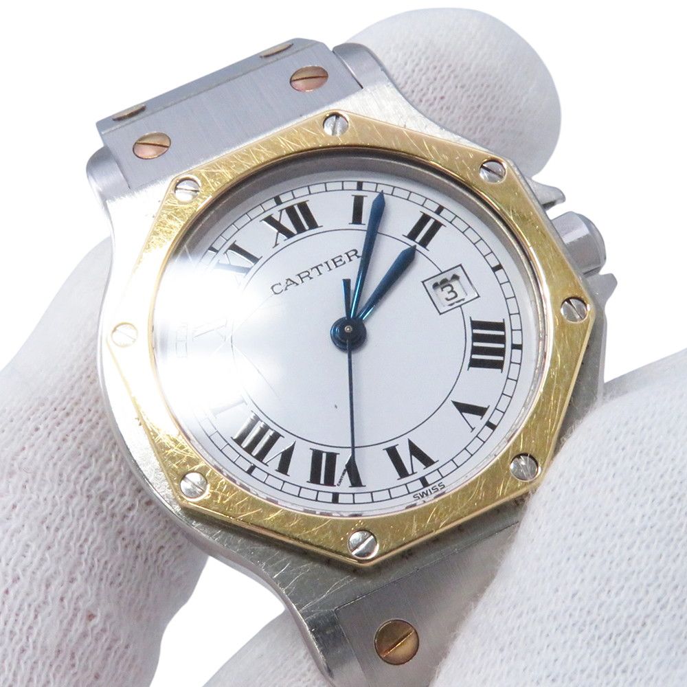 Cartier Santos Octagon LM Watch White Dial Quartz — view 5