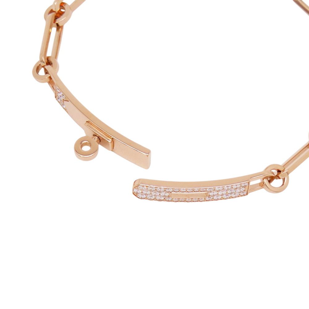 Hermes Bracelet Kelly Chaine Diamond Total 18k Pink Gold — view 5