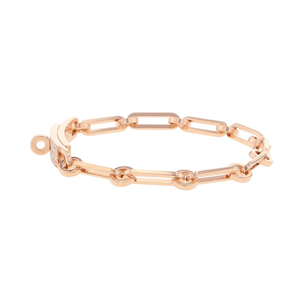 Hermes Bracelet Kelly Chaine Diamond Total 18k Pink Gold — view 2