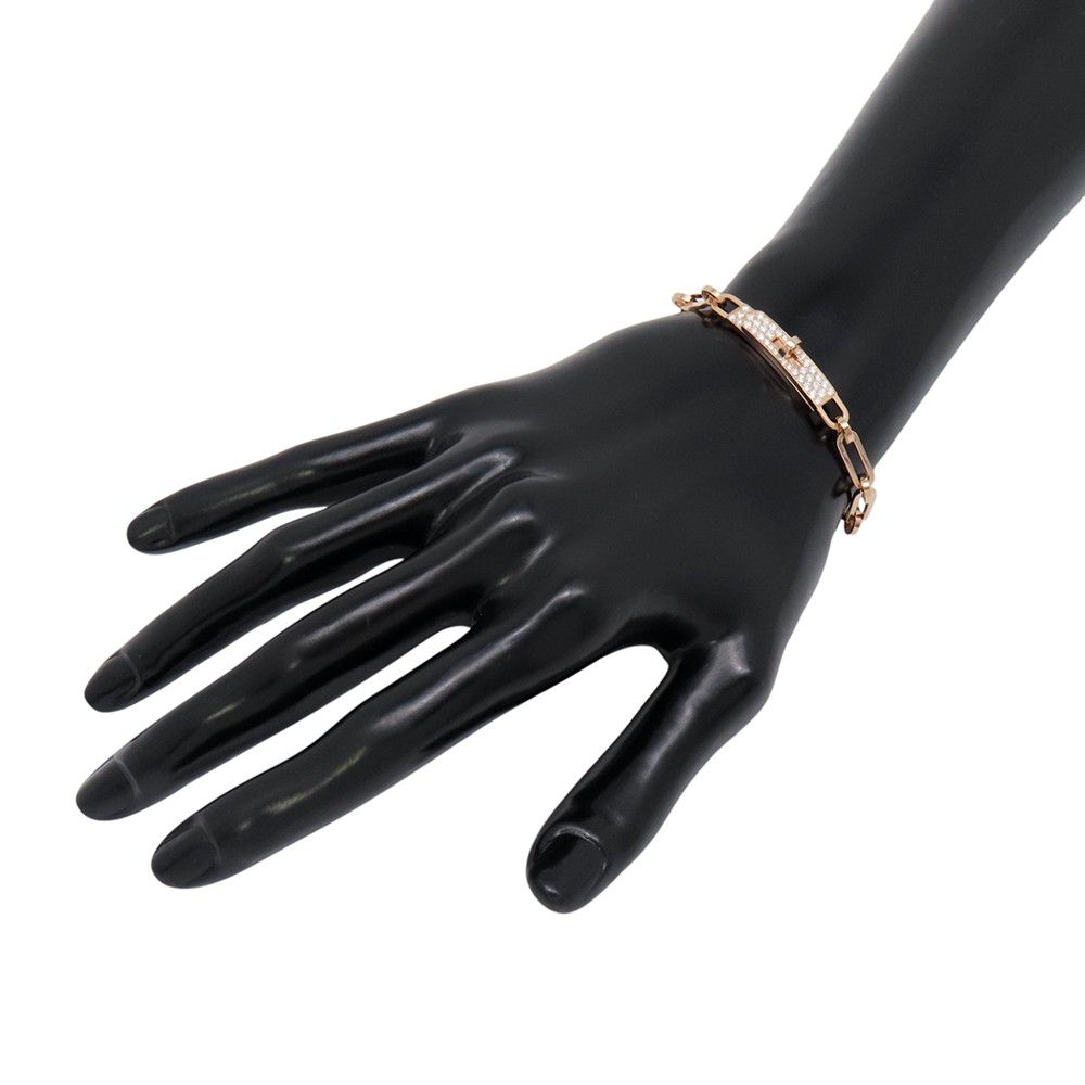 Hermes Bracelet Kelly Chaine Diamond Total 18k Pink Gold — view 4