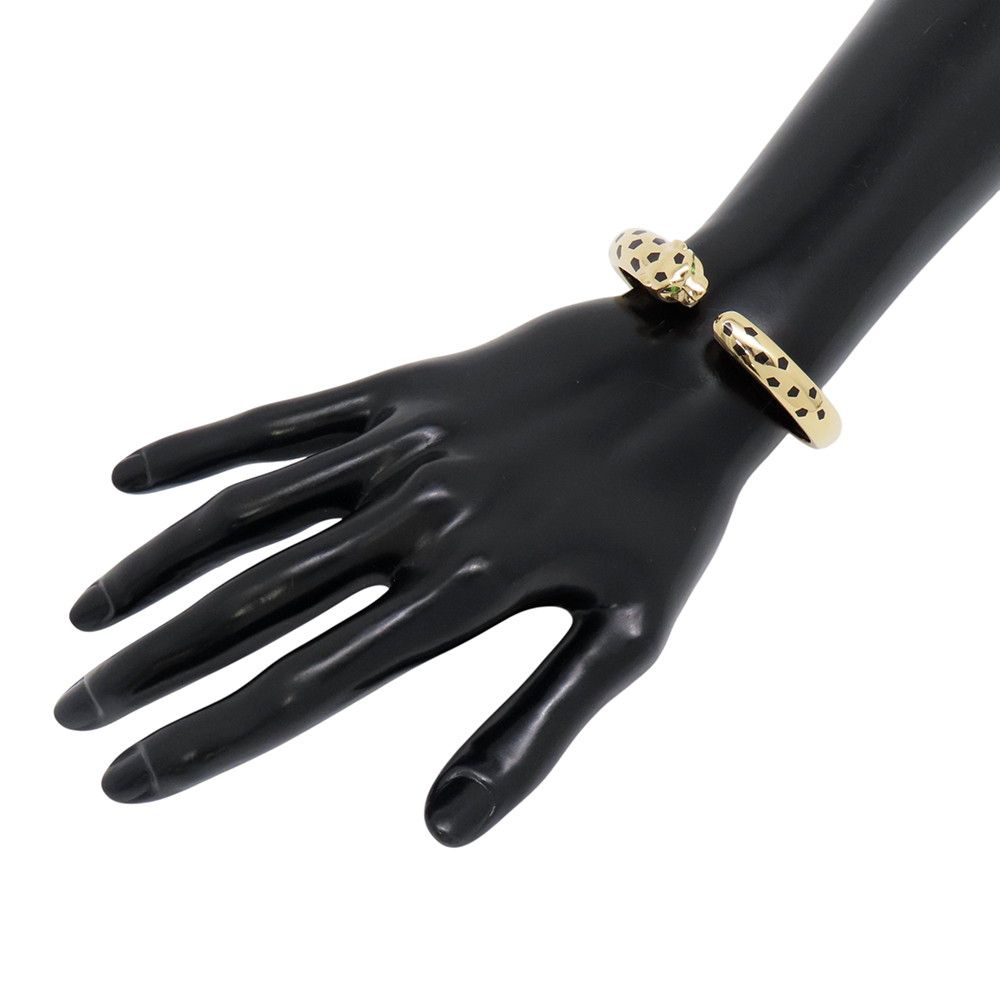Cartier Bracelet Panthere de Cartier Onyx Tsavorite Garnet 18k Yellow Gold 17 — view 4