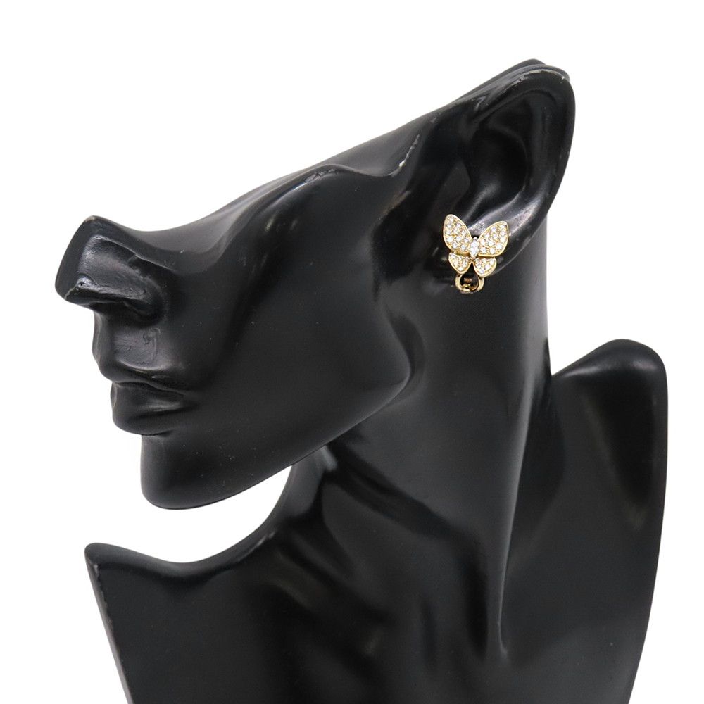 Van Cleef & Arpels Earrings de Papillon Turquoise Diamond Total 18k Yellow Gold — view 4