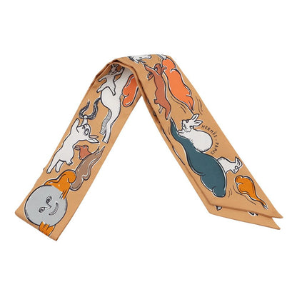 Hermes Scarf Twill a Thousand and One Rabbits Mille Et Un Lapins Silk